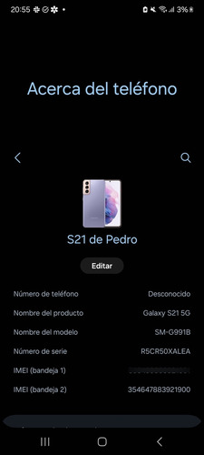 Samsung Galaxy S21 5g 256gb Violeta Oscuro (Usado)
