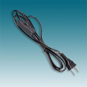 Imagem 2 de 4 de Lucchi - Cordão P/ Abajur C/ Interruptor Preto - 2 Metros