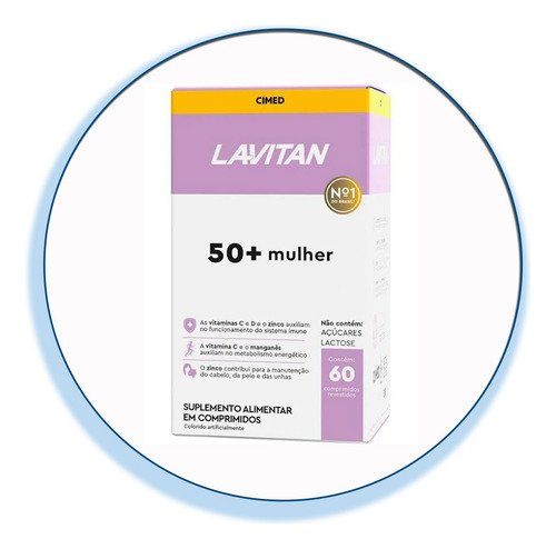 Kit 10 Suplemento Lavitan 50+ Mulher 60 Comprimidos - Cimed Sem Sabor