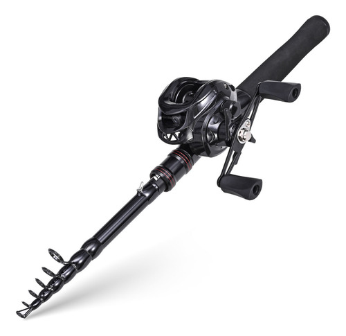 Conjunto Combinado Portátil De Vara De Pesca E Molinete De P