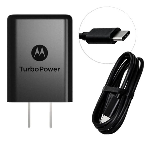 Cargador Motorola Turbo Power 30w + Cable Tipo C (original)