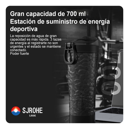 Exprimidor Licuadora Mini Recargable Usb Sjrohe® Batidora Eléctrica Portátil Para Proteína En Polvo Y Jugos Naturales Y Vida Saludable Exprimidor Compacto Sin Bpa Perfecto Para Gym Oficina Y Viajes