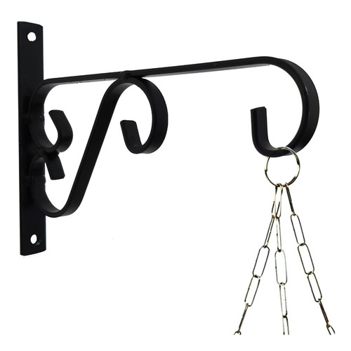 Imagem 2 de 5 de Suporte Mão Francesa Rústico P/ Plantas 20cm Preto Kit C/ 4