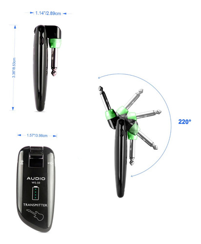 Transmissor Instrumentos Sem Fio Swiff Ws-50 Blackwing Uhf