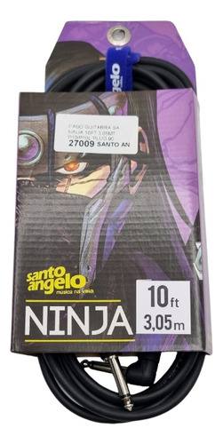 Cabo Guitarra Violão Santo Ângelo Ninja 10ft 3,05m P10 90°