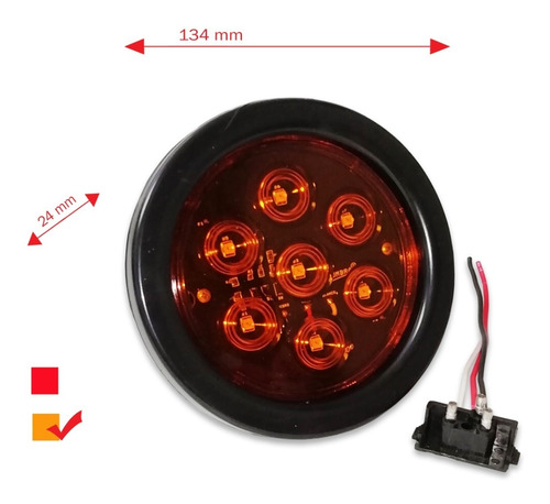 Plafon 7 Leds 4  Hule Para Embutir Ambar Incluye Conector