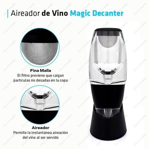 Decantador De Vino Decanter Aireador Oxigenador Con Base