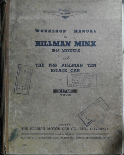 Libro Manual 100% Original De Taller: Hillman Minx 1946