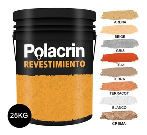Imagen 1 de 10 de Revestimiento Medio Acrilico Texturado 25kg Polacrin Ext Int