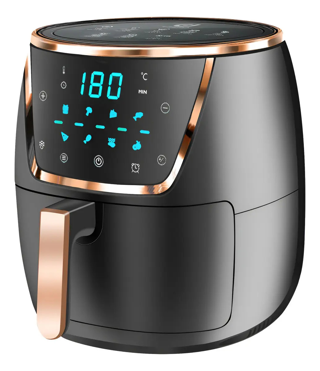 Fritadeira Eletrica Air Fryer 6,5l Preto 1500w 127v Ecrã Lcd
