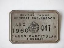 Comprar Patente Carro Particular 4 Ruedas   Antigua 1960