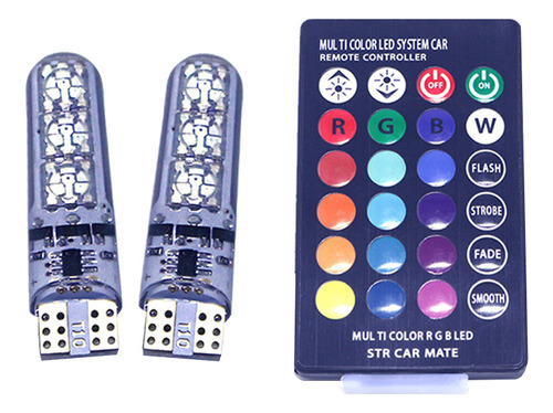 Control Remoto P 2 X T10 5050 De Silicona, 6 Smd, Led Rgb, C