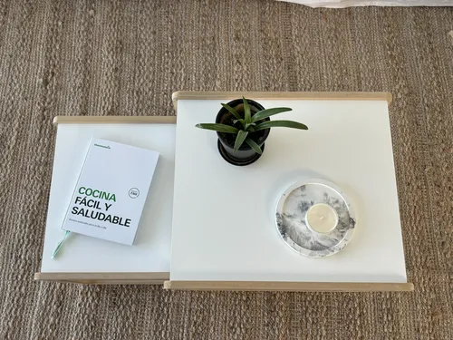 Set De Mesas Ratonas Nórdicas X2 De Diseño En Melamina