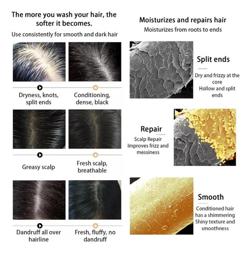 Shampoo Con Raiz De Ginseng Para Cabello Seco Dañado 500ml