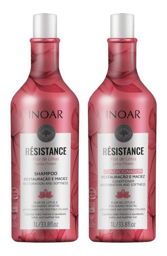 Kit Résistance Flor D Lótus Shampoo + Condicionador Lt Inoar
