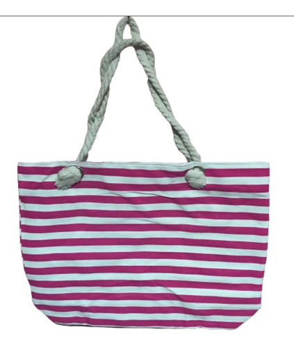 Bolso De Playa Cartera Fucsia - Multicolor