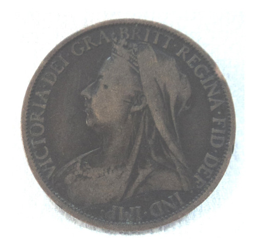 Antigua Moneda Gran Bretaña One Penny 1899 Reina Victoria G5