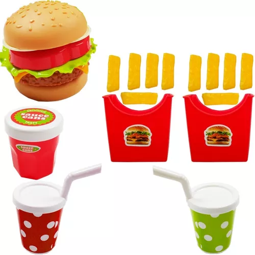 Kit Lanchonete Hamburguer Infantil Brinquedo - Mini Kitchen - Shop