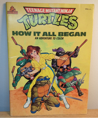 Libro Colorear Tmnt 1988 Vintage Tortugas Ninja 80s 