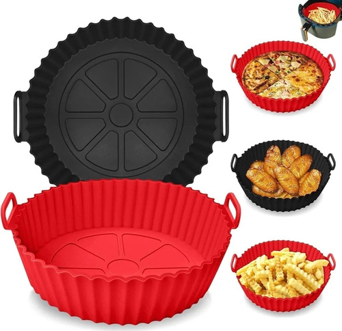 Forma Assadeira Airfryer Redonda em Silicone Forno cores diferentes