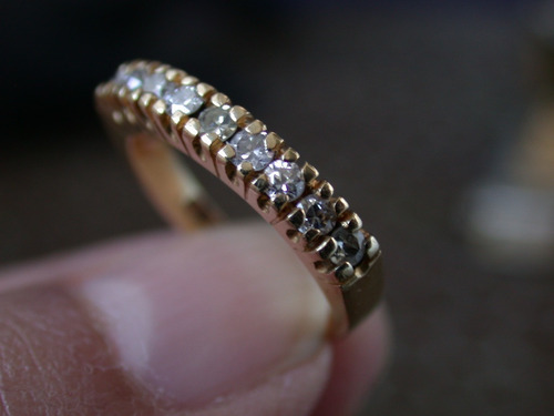 Anillo 1/2 Sin Fin Oro 18k 9 Brillantes Luli Casi 1/2 Kilate
