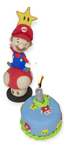 Adorno Tridimensional Candy Maniacs Super Mario Azul Super Mari