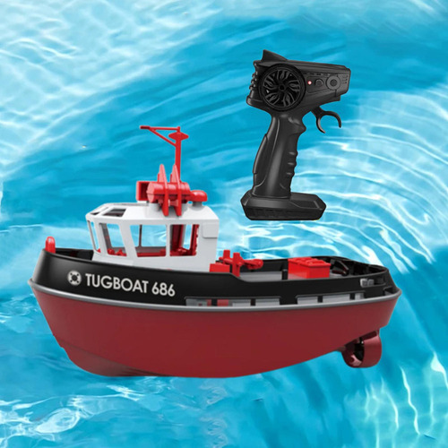 1/72 Rc Tugboat Play Water Toy Control Remote Control Negro