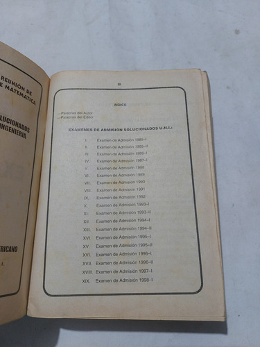 Libro De Examenes De Admision Uni 85 Al 98 (Usado)