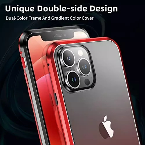 Nueboo Funda Magnética con Cristal Templado Roja para iPhone 11 Pro
