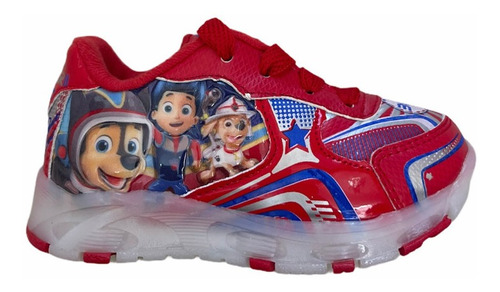 Tenis De Niño Luces Led Rojo, Blanco Paw Patrol 12 Al 21.5