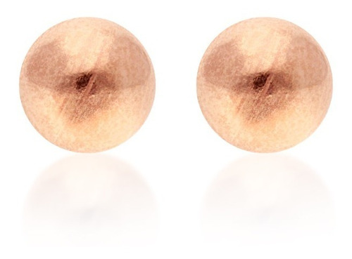 Aretes Tipo Broquel Oro 14k Rosa De Bola Chica Stellina Bebé