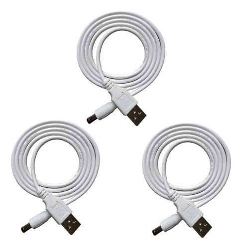 Dzydzr - Cable De Extensin De 3 Piezas Usb A Cc, 5 V, Puerto