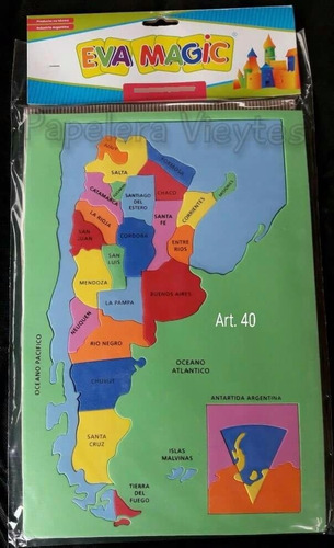 Encastre Mapa De Argentina En Goma Eva