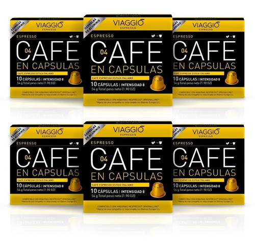 Café Cápsulas Aluminio Viaggio Espresso X60u