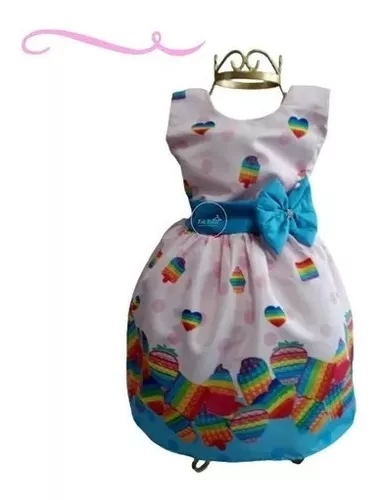 Vestido Pop It infantil aniversário veste 8 a 9 anos - GG