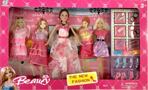 Muñeca Barbie Beauty + Vestidos Ac Juguete Niña Niñas Regalo