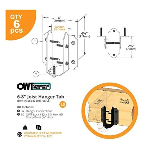Ozco 56640 Laredo Sunset Soporte De Vigas Tab De 6 8 Pu...