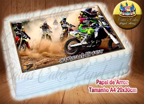 Moto Motocross Papel De Arroz P/ Bolo A4 20x30cm Mod.02