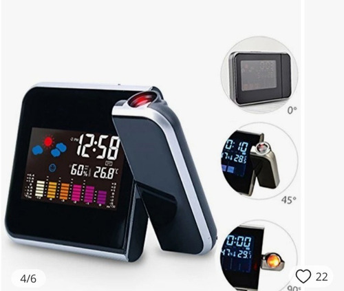 Imagen 5 de 8 de Reloj Digital De Mesa Con Proyeccion Laser A La Pared