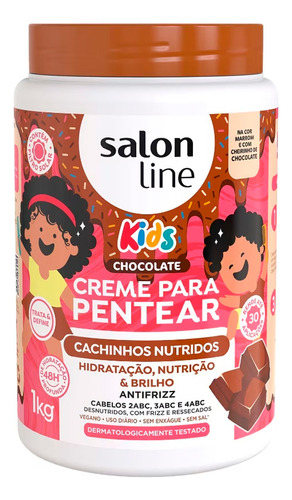 Salon Line Kids Crema Para Peinar Chocolate Hidratacion 6c