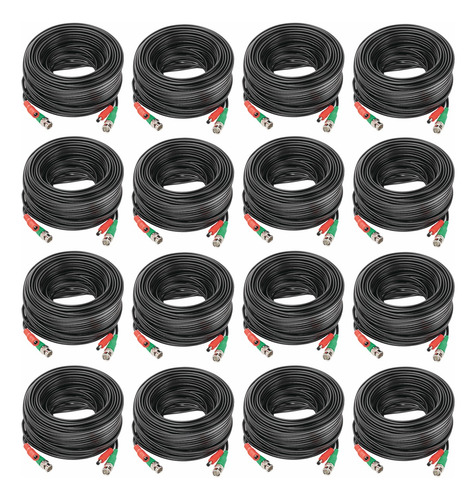 Cctv Kit 16 Cables Coaxial Bnc Video/energía De 20mts C/u