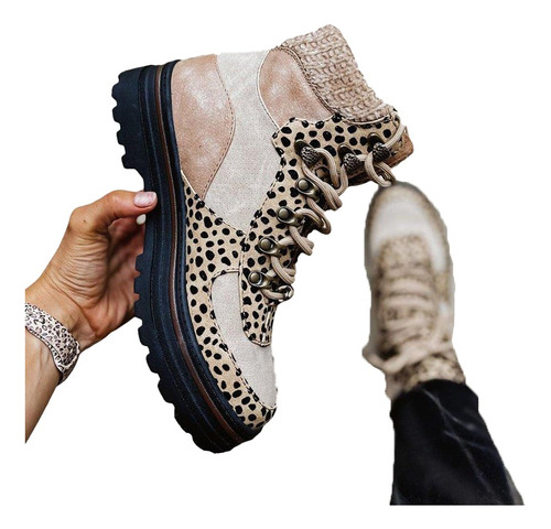 Botas De Lana De Mujer Con Estampado Leopardo