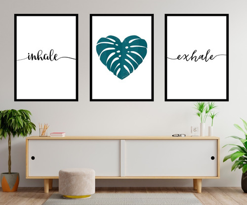 Set De 3 Cuadros Nórdicos, Inhale Exhale 20x30