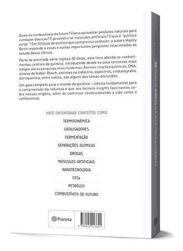 50 ideias de química que você precisa conhecer, de Birch, Hayley. Editorial Editora Planeta do Brasil Ltda., capa mole em português, 2018