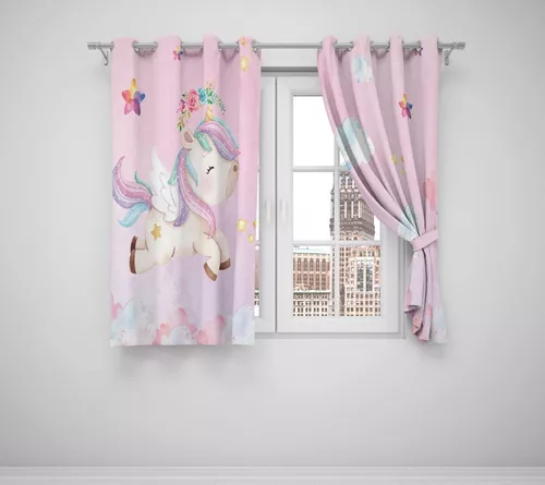 Cortinas de cílios de unicórnio para crianças meninas, cortinas
