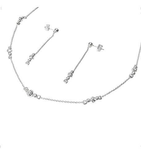 Collar Set De Plata 925 De Cadena Y Aretes Mujer Agálea