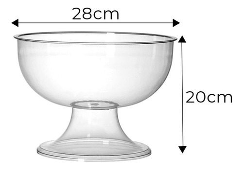Kit 1 Taça Gigante E 1 Taça Inclinada Pequena Balas Doces