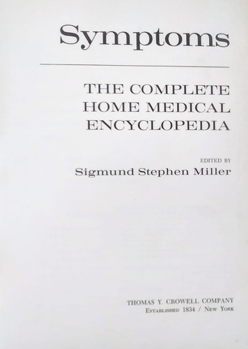 Symptoms / Sigmund Sthephen Miller / Crowell Company  / Y1