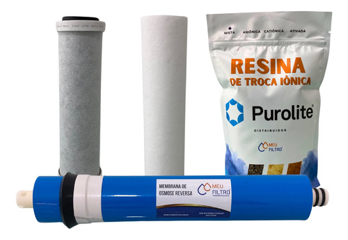Filtro Osmose Reversa - 4 Etapas/ 400gpd - 60l/h - Com Bomba