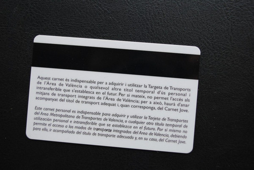Carnet De Transporte De Bus Y Metro Ciudad De Valencia